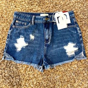 Nature Denim Jean shorts NWT size medium dark color with slight distress